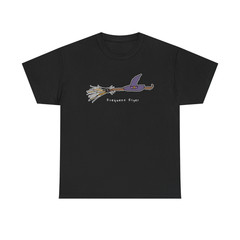 Flying Witch on Broom Halloween Graphic T-Shirt