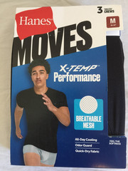 NWT Hanes Moves Tee T Shirts Crew Neck 3 Tagless X Temp Performance
