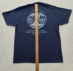 Tee Luv Coors Banquet Shirt Mens XL Blue Colorado Rocky Mountain Graphic Tee