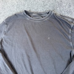 American Eagle Outfitters Shirt Mens Medium Black Cotton Crew Neck Standard Fit