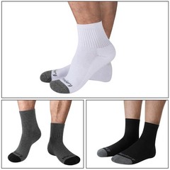Monxiery Mens 100% Cotton Cushioned Moisture Wicking One Size, 5 Pairs Black