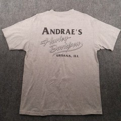Vintage Harley Davidson T Shirt Mens L Gray Andrea’s Urbana IL Motorcycles USA