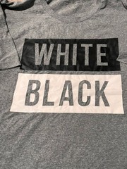 black and white graphic t-shirt GREY MENS SIZE XL