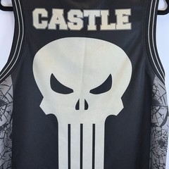Marvel Punisher Jersey Mens M 38/40 Black Sleeveless Castle Skull