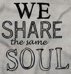 We Share The Same Soul Friendship Romantic Womens Short Sleeve Crewneck Tee