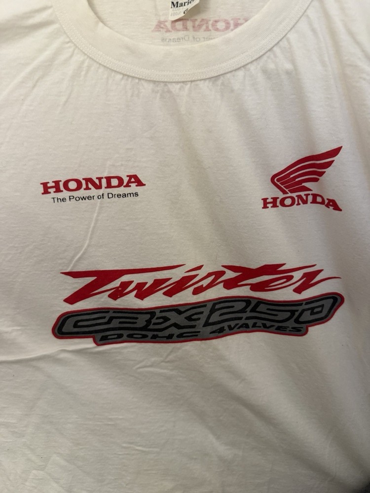 Mariela’s Honda Twister CBX250 Graphic Logo Long Sleeve White T-Shirt G – Brazil