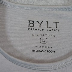 BYLT Mens Performance Shirt XL Light Gray Long Sleeve Performance Crew Stretch