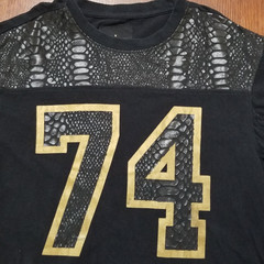 Maxi Milian Shirt Men XL Black Gold 74 Snakeskin Athletic Streetwear Tee