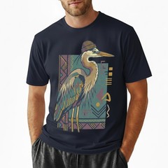 Hipster Heron Bird T-Shirt Beanie Hat Geometric Abstract Art Nature Gift