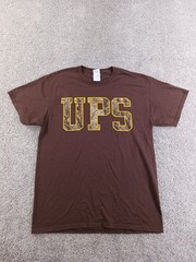 Jerzees Dri Power Active Mens M Short Sleeve T-Shirt Camouflage UPS Print Brown