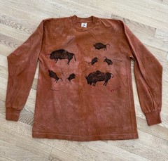 Vintage Andrea Bragg Designs Long Sleeve Shirt Sz L Buffalo 100% Cotton New