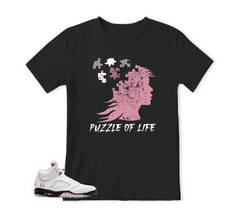 Sneaker Tees Shirt To Match Retro 5 Soft Pink AJ5 , BLACK/WHITE