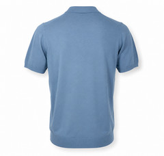 CASHMERE COMPANY men’s polo shirt cotton and linen C26S18 color blue 151