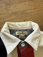 Vintage 90s Eddie Bauer Long Sleeve Striped Rugby Polo Shirt Men’s Size Medium
