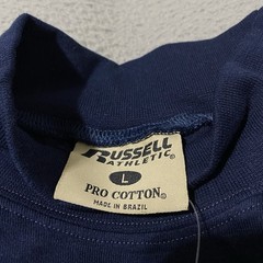 Vintage Russell Athletic Mock Neck Shirt Mens Large Navy Pro Cotton Blank NEW