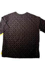 RHYME Sz M Crew Neck Texture All-Over Pattern Men’s Black T-shirt
