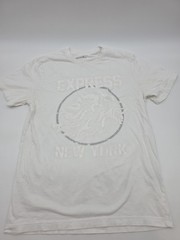 Express T-Shirt Men Medium White Graphic Tee#46578