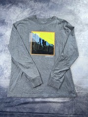 American Eagle Shirt Men’s Large Standard Fit Long Sleeve Gray Mountain Graphic