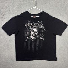 Harley Davidson Shirt Mens 2XL Black Jester Skull Nashville Graphic Biker Tee