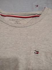 Tommy Hilfiger Men’s Short Sleeve Shirt Pocket Logo Light Blue & Gray XL
