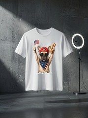 Unisex USA America French Bulldog Hot Dog 1776-2026 4th of July Graphic T Shirt