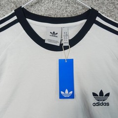 Adidas Shirt Mens XL White 3-Stripes Trefoil Originals Crew Neck Casual T-Shirt