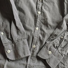 Errico Formicola Micro Gingham Check Cutaway Shirt Size 37