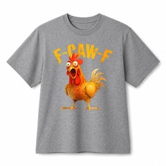 F‑CAW‑F Funny Screaming Rooster Casual Retro Graphic Cotton T‑Shirt Unisex