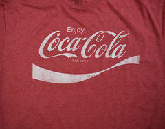 Coca Cola Mens Enjoy Coke Distressed Print Red Heather Shirt New XL