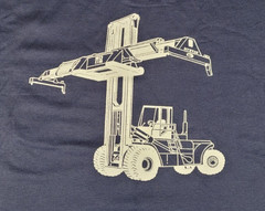 Vintage Printed Hyster Forklift Fruit of the Loom Pocket T-shirt Size XL NWOT