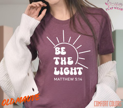 Unisex Be The Light T-Shirt, Men T shirt,Women T shirt Gift Religion Top Matthew