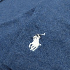 Polo Ralph Lauren T-Shirt -XXL Blue Heather -White Pony -Chain stitch Spellout