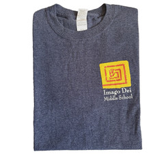 Gildan Men L Heavy Cotton Blend T-Shirt Gray Respect Honesty Imago Dei School