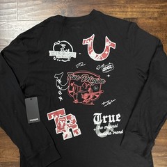 NWT True Religion Graphic Logo Long Sleeve Tee Black Men’s Size XL. C5
