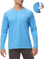 Men’s UPF 50+ Quick-Dry Rash Guard Long Sleeve Swim Fishing Shirt