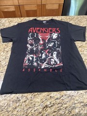 Avengers Marvel T-Shirt Comics Assemble Black Short Sleeve Shirt Mens Large Cpix