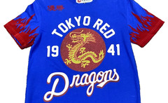 Iro-Ochi Japanese Graphic Dragon Mens Shirt Blue Red Tokyo M Embroidered Velvet