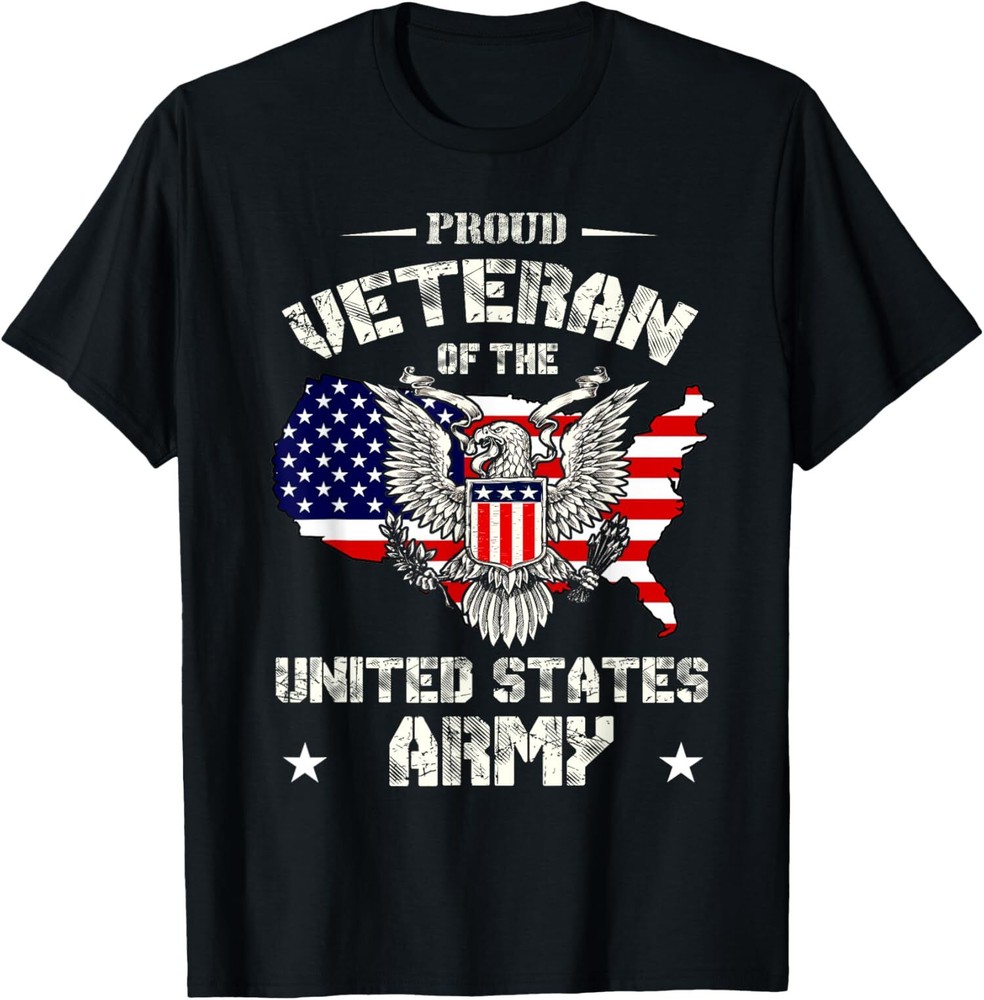 New Limited Proud Veteran of the US Army, USA Flag Soldier Veteran T-Shirt