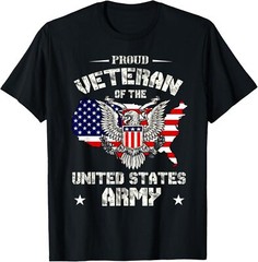 New Limited Proud Veteran of the US Army, USA Flag Soldier Veteran T-Shirt