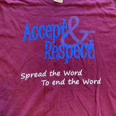 Vintage Accept & Respect Spread the Word to End the Word Graphic T-Shirt Size XL