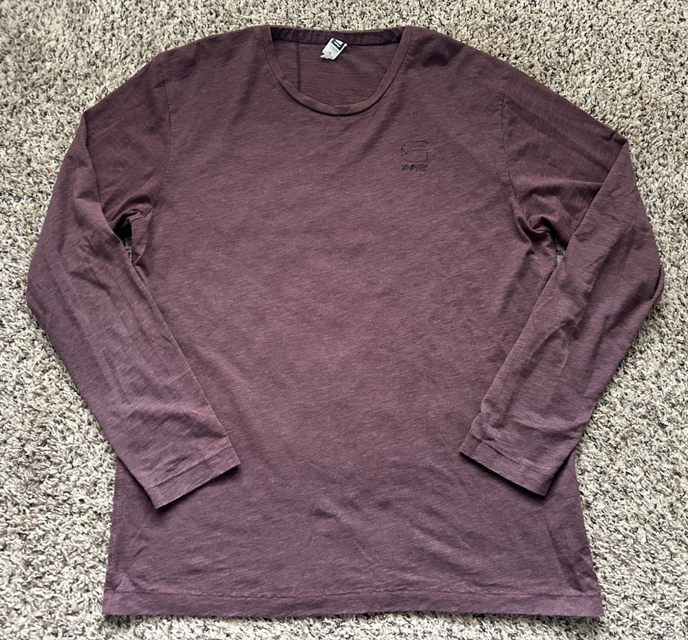 G-Star Raw Long Sleeve Shirt Mens XL Burgandy