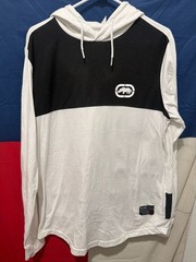 Ecko Unltd. Long Sleeve Hooded Graphic T-Shirt with Mesh Panel Detail