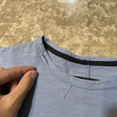 Rag And Bone Shirt Mens Medium Blue Short Sleeve Tee Peruvian Cotton Split Hem