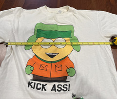 Large Vintage South Park T Shirt Kyle Broflovski KICK ASS HT Evans Cotton READ