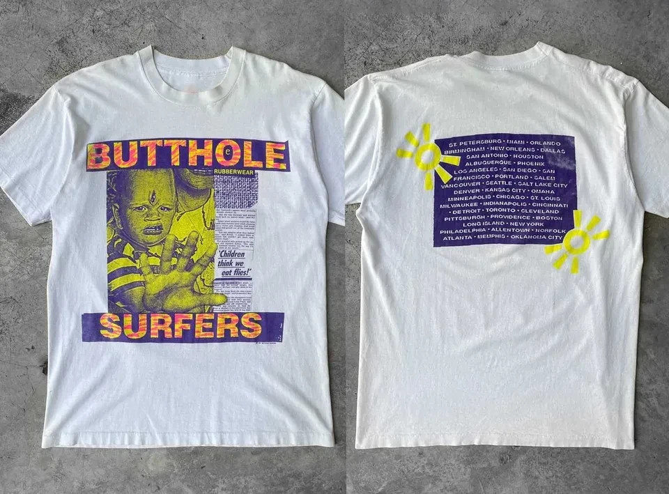 Butthole Surfers Rock Band 1993 Tour Concert Tee, Butthole Surfers T-Shirt
