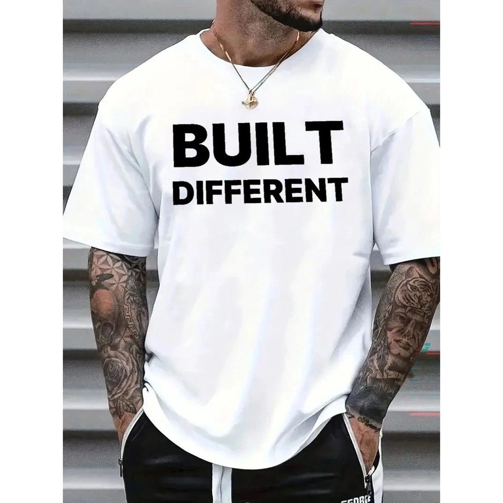 Built Different Graphic Tee – Bold Minimalist Urban Streetwear T-Shirt FREESHIPS