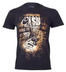 Johnny Cash T Shirt Official Song Titles Guitar Text Black New S M L XL XXL