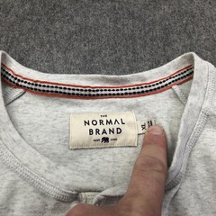The Normal Brand Shirt Mens XL Gray Long Sleeve Henley Raglan Knit Jersey