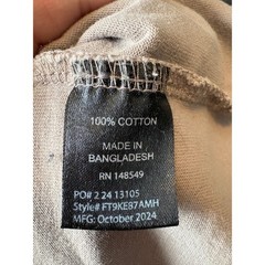 Free Planet Mens Relaxed Fit Cotton Crewneck T-Shirt Tan Taupe Small