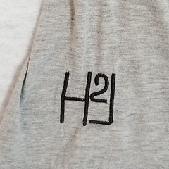 AUTOMOBILI LAMBORGHINI H2J V-Neck Embroidered Logo Banded Collar Shirt Gray